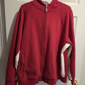 Vintage Y2K HBC 2006 Olympics Red Canada Zip-Up Sweater